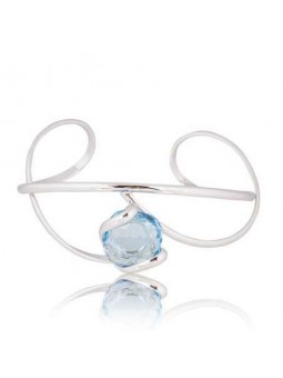 Bracelet Riflessi Bracelet Ajustable Laiton Plaque Argent Rhodie