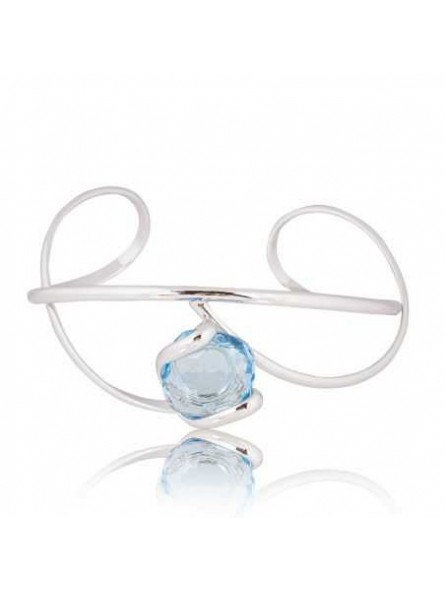 Bracelet Riflessi Bracelet Ajustable Laiton Plaque Argent Rhodie