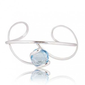 Bracelet Riflessi Bracelet Ajustable Laiton Plaque Argent Rhodie
