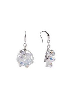 Boucles D'Oreilles Bouquet Collection Boucles D'Oreilles Ajustable Laiton Plaque Argent Rhodie
