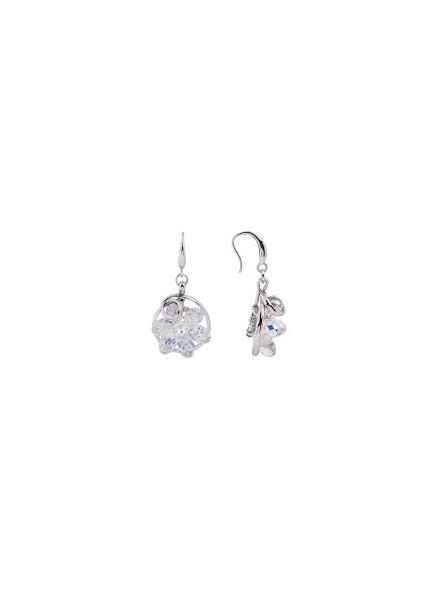 Boucles D'Oreilles Bouquet Collection Boucles D'Oreilles Ajustable Laiton Plaque Argent Rhodie