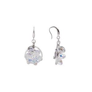 Boucles D'Oreilles Bouquet Collection Boucles D'Oreilles Ajustable Laiton Plaque Argent Rhodie