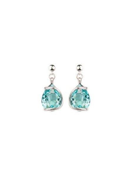 Boucles D'Oreilles Rhodium Candy Light Turquoise Boucle Courtes E1