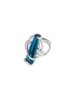 Bague Femme Marazzini Laiton Rhodium Stalactite Bermuda Bleu Blanc Cristaux Swarovski S - Rhsstbbrdw
