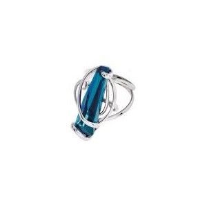 Bague Femme Marazzini Laiton Rhodium Stalactite Bermuda Bleu Blanc Cristaux Swarovski S - Rhsstbbrdw