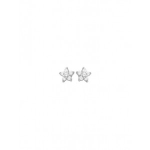 Boucles D'Oreilles Etoiles, Oxyde, Or Blanc 9K 1010380 - Marque Collection Elsass Bijouterie    Oxyde De Zirconium
