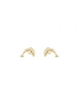 Boucles D'Oreilles Dauphins Or Jaune 9K 1010569 - Marque Collection Elsass Bijouterie