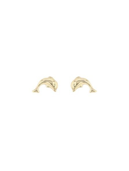 Boucles D'Oreilles Dauphins Or Jaune 9K 1010569 - Marque Collection Elsass Bijouterie