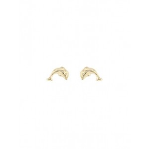 Boucles D'Oreilles Dauphins Or Jaune 9K 1010569 - Marque Collection Elsass Bijouterie
