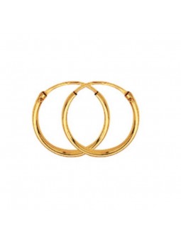 Boucles D'Oreilles Créoles Fil 1 Ø12 Mm 1005167 - Marque Collection Elsass Bijouterie  Or 375/1000 - Couleur Jaune -