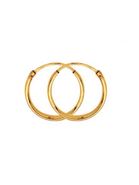 Boucles D'Oreilles Créoles Fil 1 Ø12 Mm 1005167 - Marque Collection Elsass Bijouterie  Or 375/1000 - Couleur Jaune -