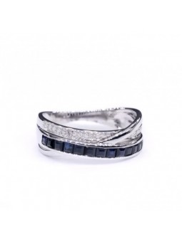 Bague Or Blanc Saphirs Diamants Bijou Collection