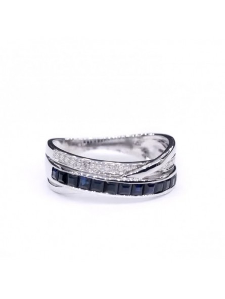 Bague Or Blanc Saphirs Diamants Bijou Collection Bague Or Blanc Saphirs Diamants Bijou Collection