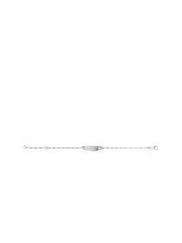 Bracelet Ibb Maille Alternee 1/1 Plaque Ovale Or B 1004537 - Marque Collection Elsass Bijouterie  Or 375/1000 - Couleur Blanc