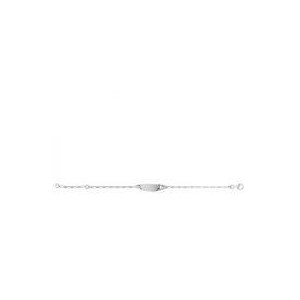 Bracelet Ibb Maille Alternee 1/1 Plaque Ovale Or B 1004537 - Marque Collection Elsass Bijouterie  Or 375/1000 - Couleur Blanc