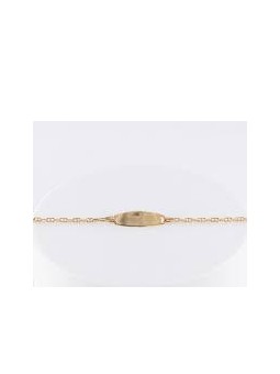 Bracelet Identite Bebe Marine Plaque Ovale 1004509 - Marque Collection Elsass Bijouterie  Or 375/1000 - Couleur Jaune -