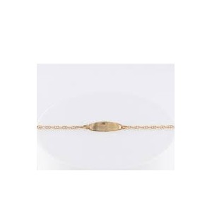 Bracelet Identite Bebe Marine Plaque Ovale 1004509 - Marque Collection Elsass Bijouterie  Or 375/1000 - Couleur Jaune -