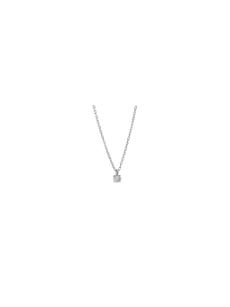 Collier Solitaire Diamant 0,09 Ct Or Blanc 9K 1008262 - Marque Collection Elsass Bijouterie  Or 375/1000  Diamant