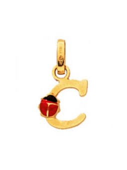 Pendentif Pendentif '' C'' Coccinelle 1006820 - Marque Collection Elsass Bijouterie  Or 375/1000 - Couleur Jaune -