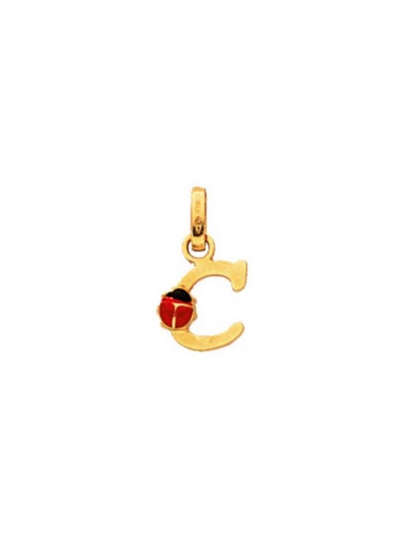 Pendentif Pendentif '' C'' Coccinelle 1006820 - Marque Collection Elsass Bijouterie  Or 375/1000 - Couleur Jaune -