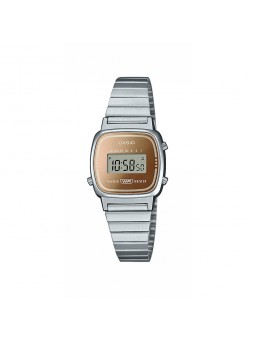 Casio - Montre vintage marron bracelet acier  - Ref LA670WES-4AEF