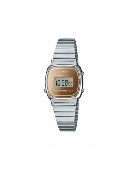 Casio - Montre Femme - Bracelet acier - Affichage digital - Cadran doré - Ref LA670WES-4AEF