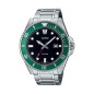 Casio - Montre Homme - Bracelet acier - cadran noir - Ref MDV-107D-3AVEF