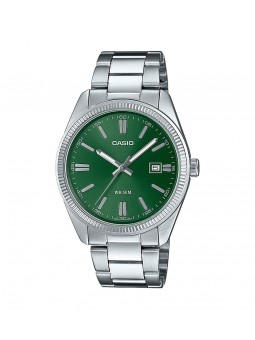 Casio - Montre cadran verte bracelet acier  - Ref MTP-1302PD-3AVEF