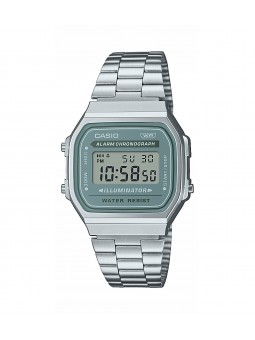 Casio - Montre vintage bracelet acier  - Ref A168WA-3AYES