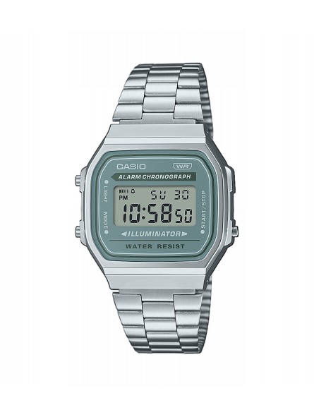 Casio - Montre Mixte - Bracelet acier - Affichage digital - Ref A168WA-3AYES