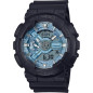 Casio - Montre Homme - G-Shock Classic - silicone noir - cadran bleu - Ref GA-110CD-1A2ER