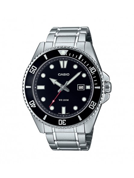 Casio - Montre Homme - Bracelet acier - cadran noir - Ref MDV-107D-1A1VEF
