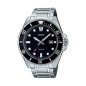 Casio - Montre Homme - Bracelet acier - cadran noir - Ref MDV-107D-1A1VEF