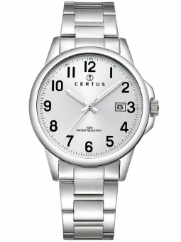 Certus - Montre cadran argenté bracelet acier  - Ref 616466