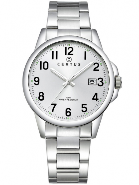 Certus - Montre cadran argenté bracelet acier  - Ref 616466