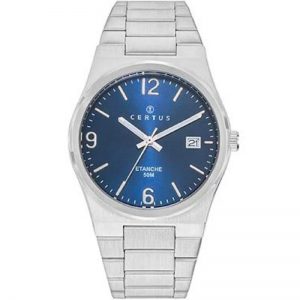 Certus - Montre cadran bleu bracelet acier  - Ref 616522