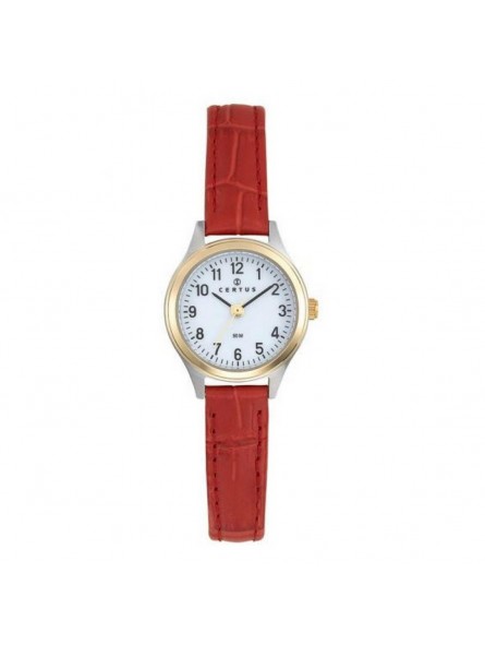Certus - Montre cadran bicolore bracelet cuir orange - Ref 645365