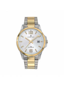 Certus - Montre cadran argenté bracelet bicolore - Ref 616391