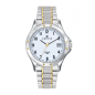 Certus - Montre cadran blanc bracelet acier bicolore - Ref 616402