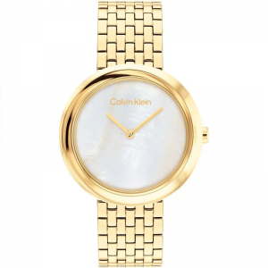 Calvin Klein - Montre Sculptural bracelet acier doré - Ref 25200321