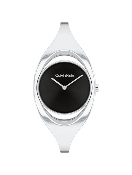 Calvin Klein - Montre Sculptural cadran noir bracelet acier  - Ref 25200392