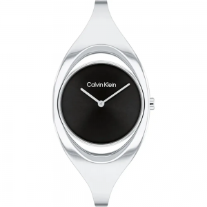 Calvin Klein - Montre Sculptural cadran noir bracelet acier  - Ref 25200392