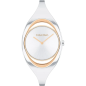 Calvin Klein - Montre Sculptural cadran blanc bracelet acier bicolore - Ref 25200424