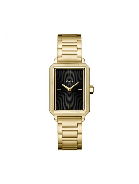 Cluse - Montre Femme - Fluette - bracelet acier doré - cadran noir - Ref CW11512