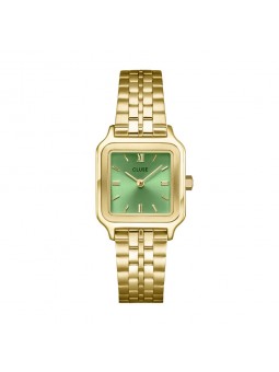 Cluse - Montre Gracieuse cadran orange bracelet acier doré - Ref CW11809