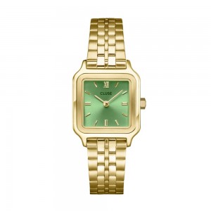 Cluse - Montre Gracieuse cadran orange bracelet acier doré - Ref CW11809