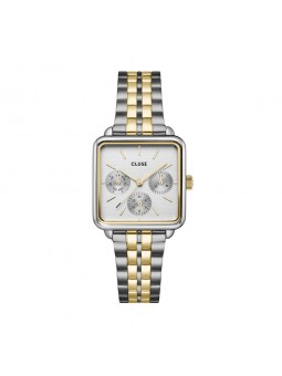 Cluse - Montre la Tétragone multifonction bracelet bicolore - Ref CW13803