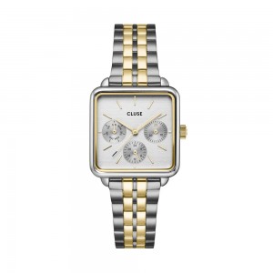 Cluse - Montre la Tétragone multifonction bracelet bicolore - Ref CW13803