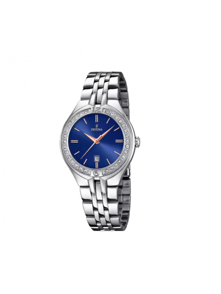 Festina - Montre Femme Mademoiselle - Cadran bleu - Bracelet acier - Ref F16867/5