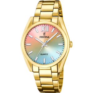 Festina - Montre Boyfriend cadran multicolore bracelet acier doré - Ref F20640/7